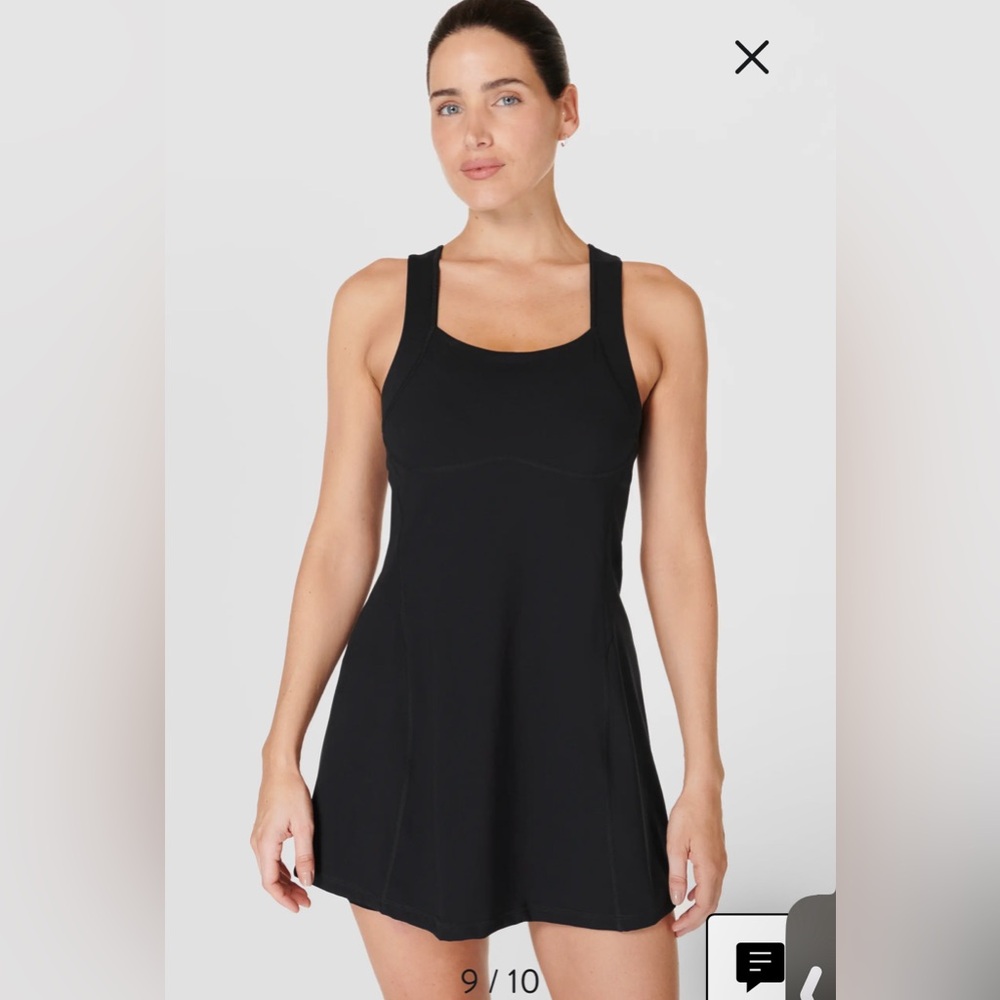 NWT Sweaty Betty Power Pro‎ Racerback Workout Sport Dress Black Sz XS $148